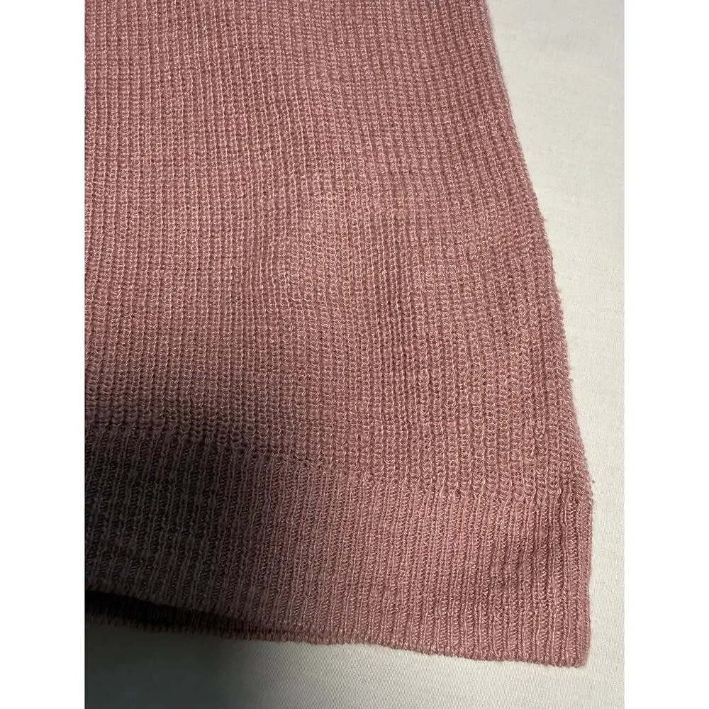 Free People Beach Sweater Medium Pink Cotton Blend Lightweight Oversized Ribbed